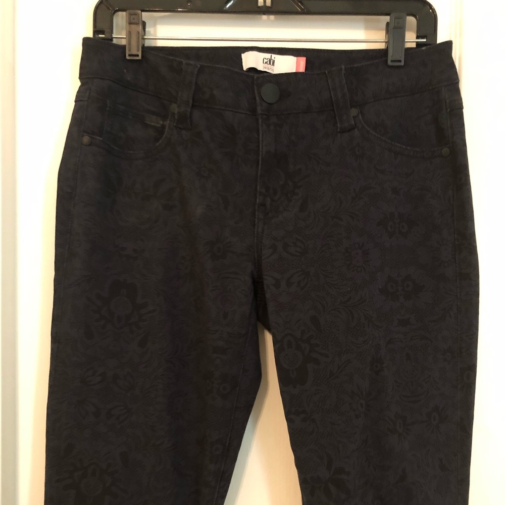 CABI Floral Lace Skinny Jeans